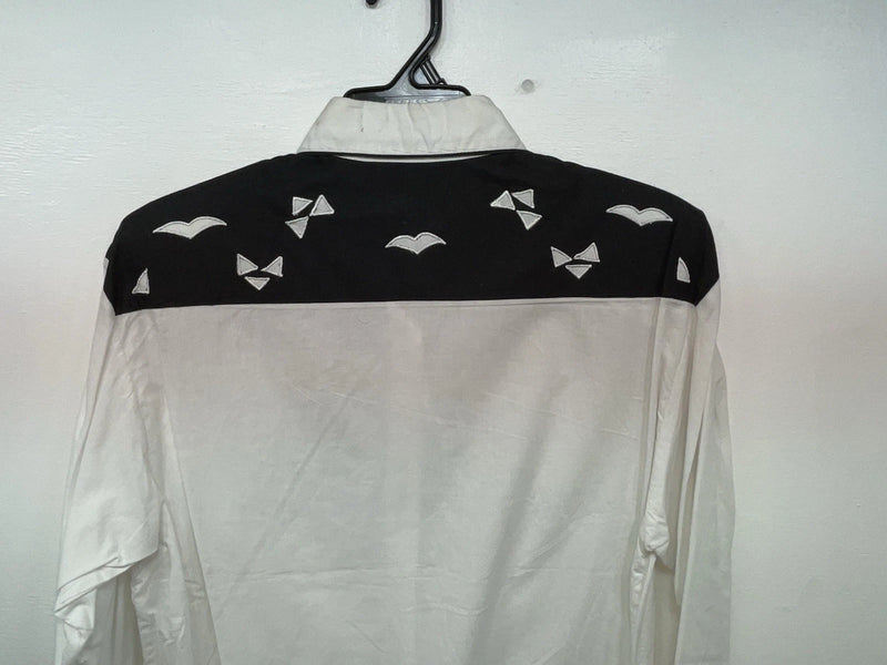 New Women’s Black White Mine & Bills Outfitters Longsleeve Button Up Shirt 3B-44