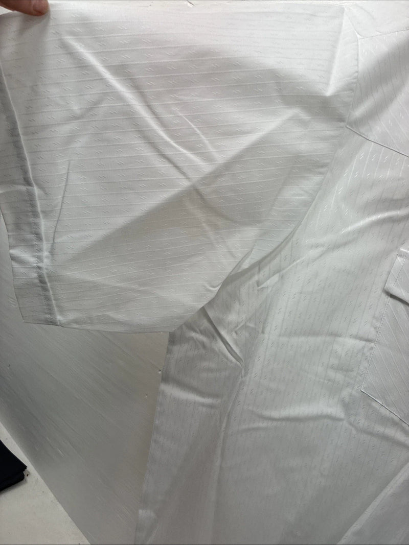 New Men’s ELY Cattleman White Short Sleeve Stripe Pearl Snap 20.5 4XL H-61