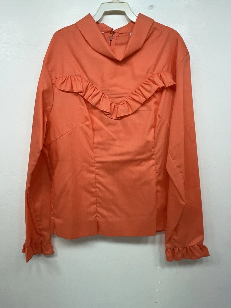 New Women’s Coral Permanent Press Long Sleeve Shirt 3B-29
