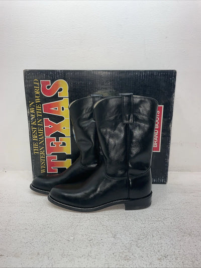 New Men’s Black Texas Brand Cowboy Boots. 4400 7.5 7 1/2 M. 1-50
