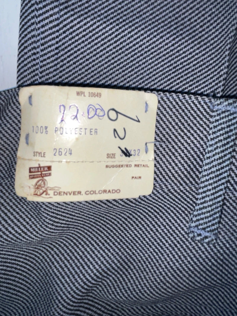 New Vintage Black Speckled Miller Polyester Pants #2624 VV-52