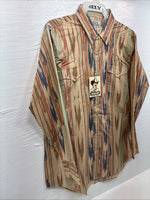New Men’s ELY Cattleman Multicolor Camo Long Sleeve Pearl Snap 16.5 Large T-60