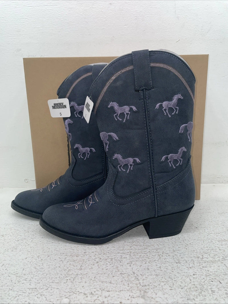 New Women’s Navy Smoky Mountain Cowboy Boots. 3878 Y 5. 2-84