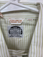 New Men’s Miller Green Stripe Long Sleeve Pearl Snap 16 X 35 Large CC-60