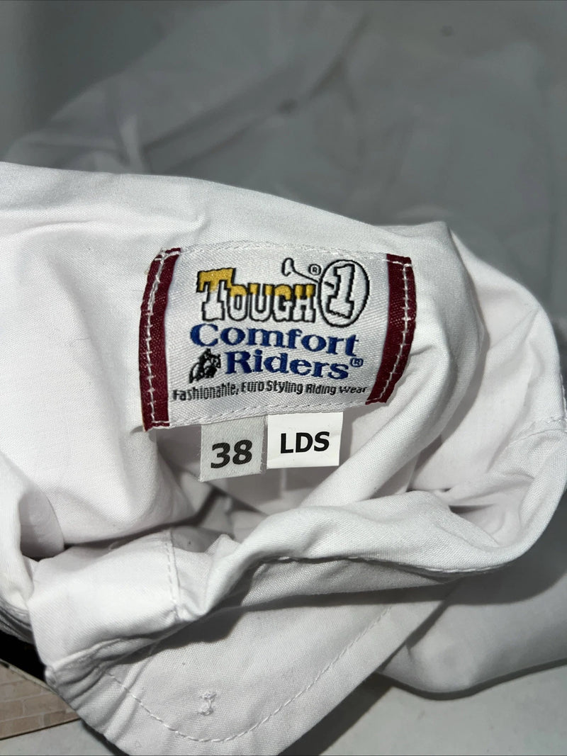 New Women’s White Tough 1 Comfort Riders Short Sleeve Riding Shirt. 38 D-37