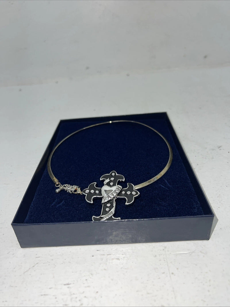New Women’s Montana Silversmiths Silver Black Faith Cords Necklace. NC1183 A-57