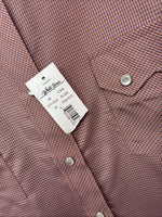 Me Women’s White Horse Red Plaid Long Sleeve Pearl Snap Medium LL-45