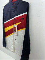 New Men’s Red Yellow White Blue “MO” Bette Button Up Long Sleeve Shirt L P-32