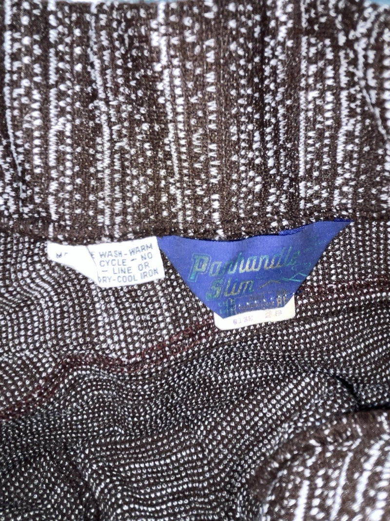 New Vintage Brown Speckled Panhandle Slim Polyester Pants #12406 XX-30