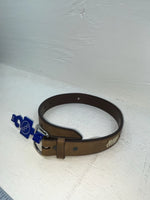 New Brown Genuine Leather 3D Weaved And Silver Pendent 20” Belt #3502 NN-86