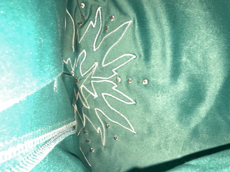 New Women’s Teal 1849 Authentic Ranchwear Long Sleeve Show Vest XS 3B-105