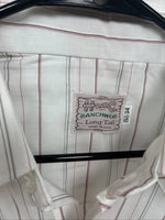 New Men’s H Bar C White Stripe Long Sleeve Pearl Snap 16 Large M-36