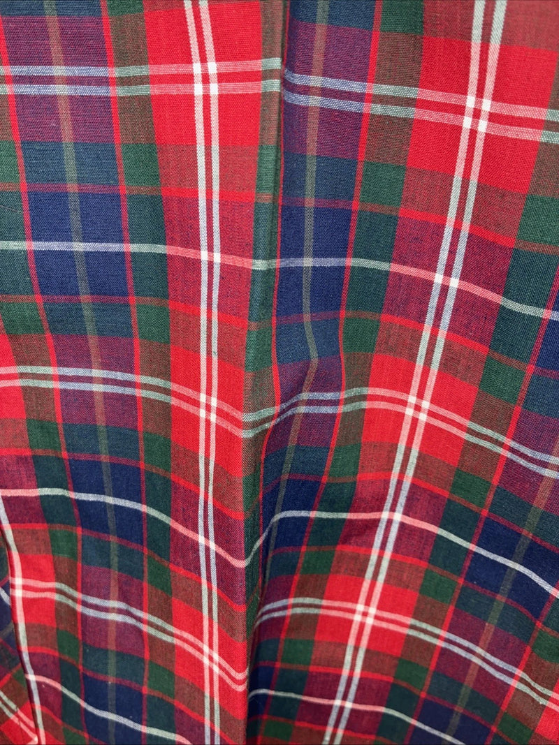 New Men’s ELY Plains Red Plaid Long Sleeve Pearl Snap 14.5 X 33 Small AA-92