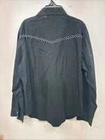 New Women’s Cumberland Black Gem Long Sleeve Pearl Snap 1XL GG-45
