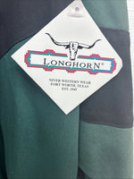 New Teens Longhorn Green Black Death Long Sleeve Button Up Large V-83