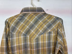 New Women’s Champion Western Yellow Plaid Long Sleeve Pearl Snap Size 12 LL-109