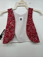New Kids Kiddie Korral Red Western Design Sleeveless Vest Size Large YY-35