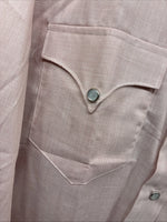 New Men’s H Bar C Pink Long Sleeve Pearl Snap 16 X 36 Large X-71