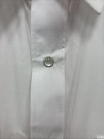 New Men’s White Horse White Simple Long Sleeve Pearl Snap Medium K-42