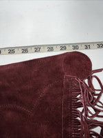 New Burgundy Congress Leather Show Chaps Adjustable Waist 31” N-23