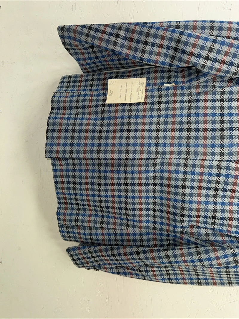 New Men’s Pioneer Wear Blue Plaid Suit Jacket 40 #574 LL-605