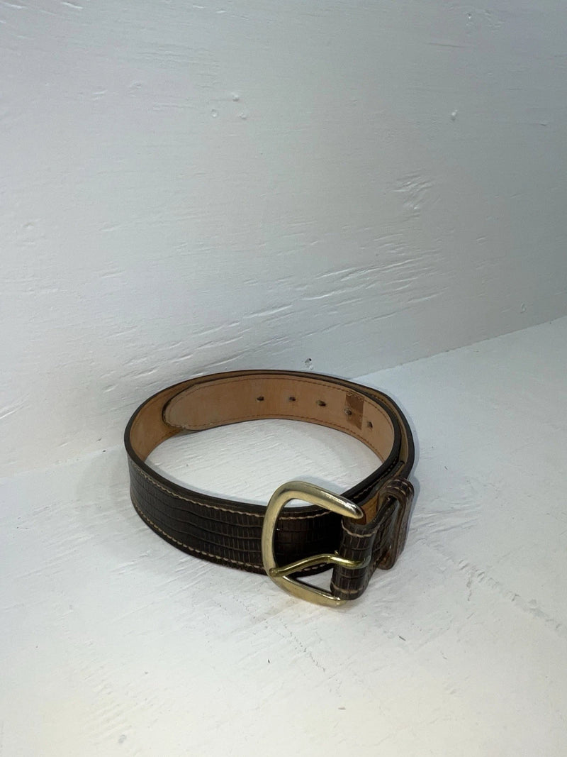 New Brown Genuine Leather Tooled 32” Belt #9120B Z-157