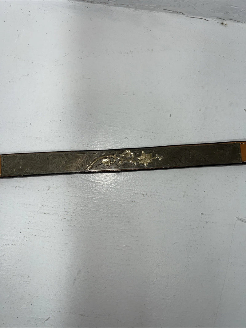 New Leather Circle Y Breast Collar With Bronze Metal Plates. #4287,1009 S-42