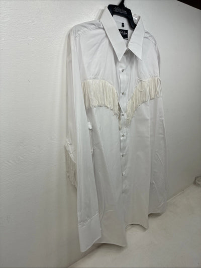 New Women’s White Horse White Fridge Long Sleeve Pearl Snap XXL TT-33