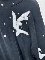 New Kids 1849 RanchWear Black Rhinestone Long Sleeve Size Medium YY-69