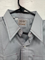New Men’s Dee-Cee Gray Red Long Sleeve Pearl Snap 16 X 33 Large R-10
