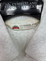 New Women Cumberland White Cheetah Print Long Sleeve Pearl Snap Medium LL-9