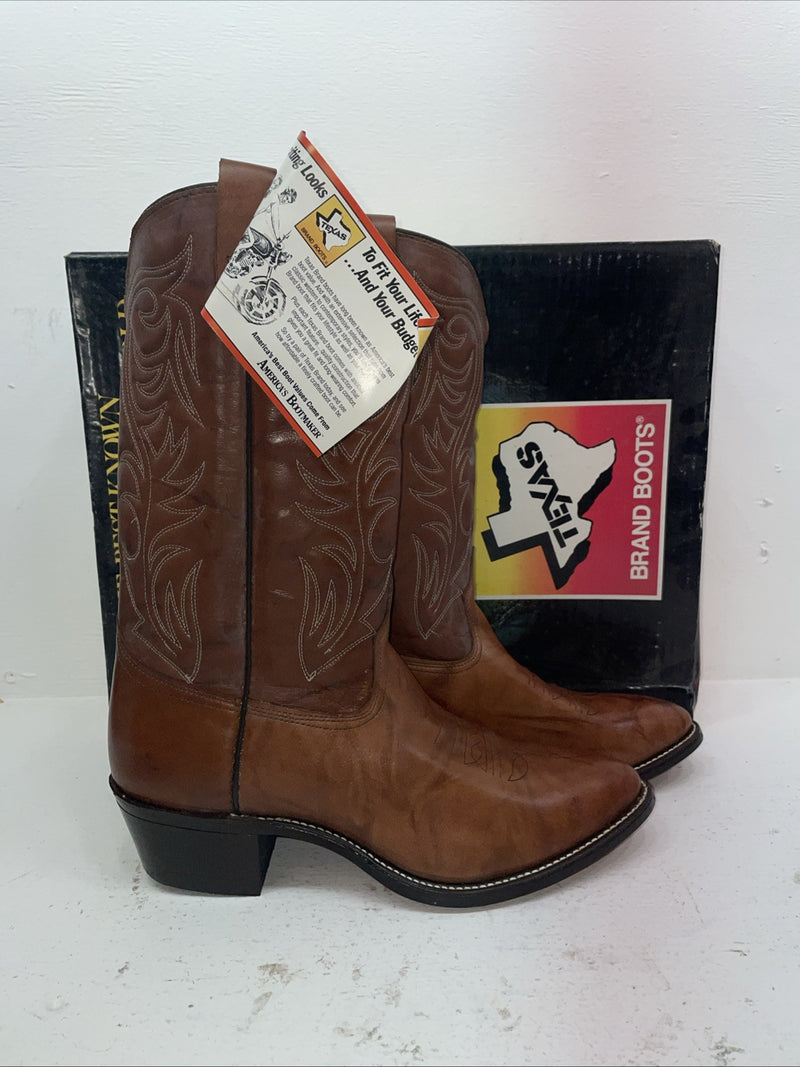 New Men’s Brown Texas Brand Cowboy Boots. 5111 11 D. 8-54