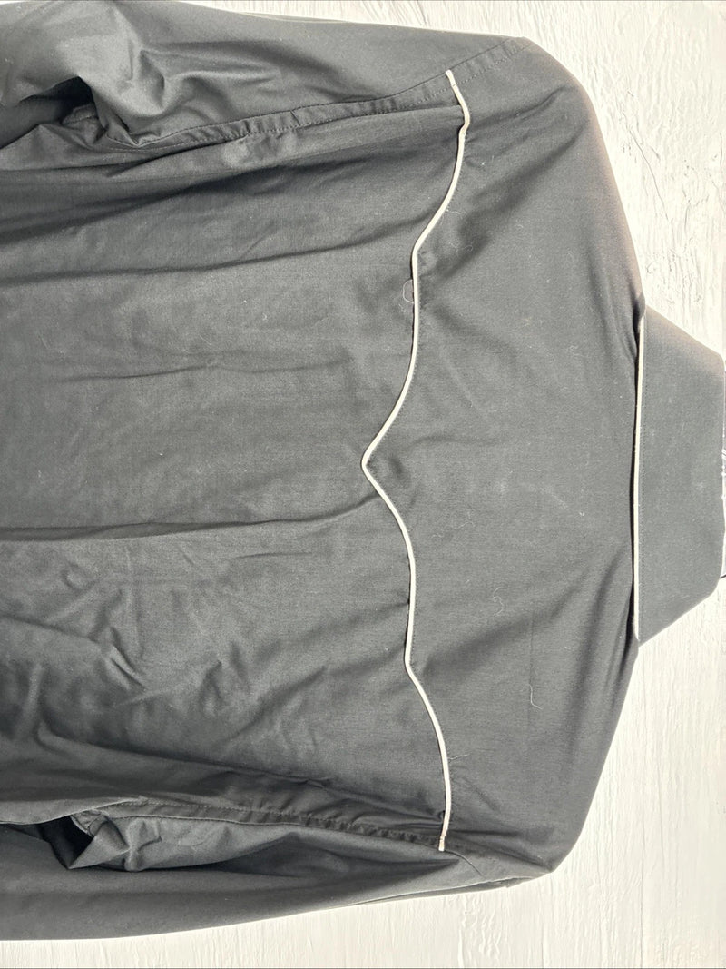 New Men’s White Horse Black Western Long Sleeve Pearl Snap Medium V-5