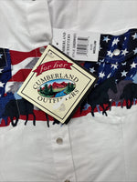New Women’s Cumberland White Design Short Sleeve Pearl Snap Medium MM-84
