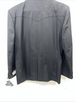 New Men’s Circle S Black Suit Jacket 44R #25832 T-600