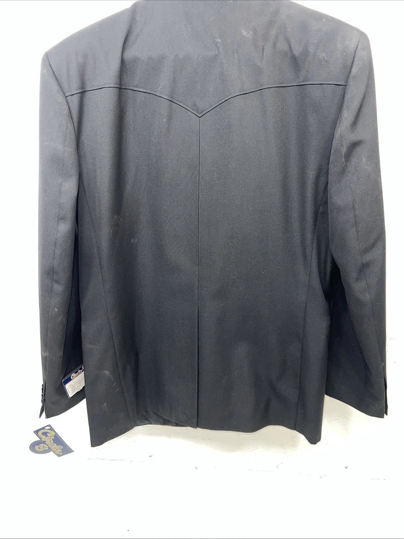 New Men’s Circle S Black Suit Jacket 44R #25832 T-600