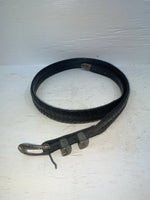 New Black Genuine Leather Weaved 36” Belt #110 Z-109