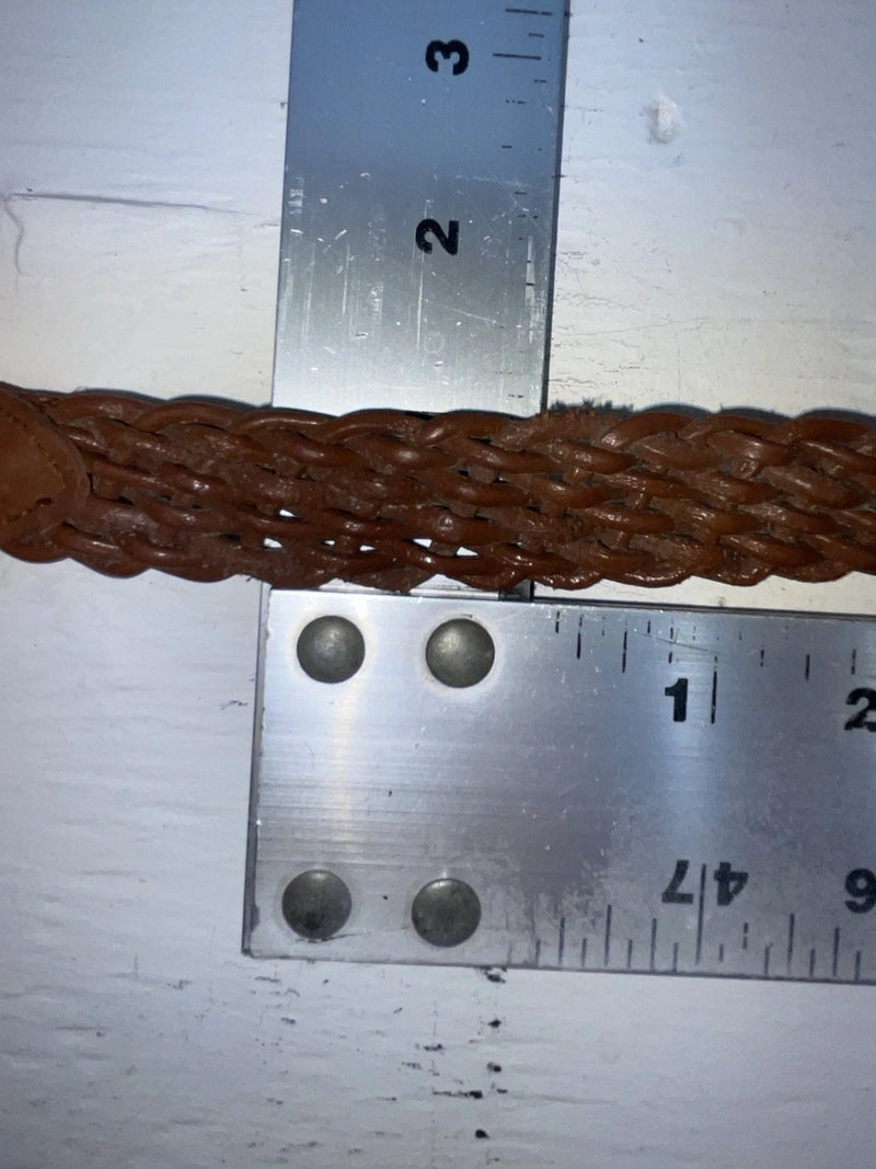 New Brown Genuine Leather Braided 28” Belt #02/4710 NN-17