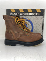 New Women’s Brown Lace Up Acme Cowboy Boots. 8070 8 M. 16-41