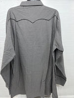 New Men’s White Horse Black White Checker Long Sleeve Pearl Snap 2XL F-102