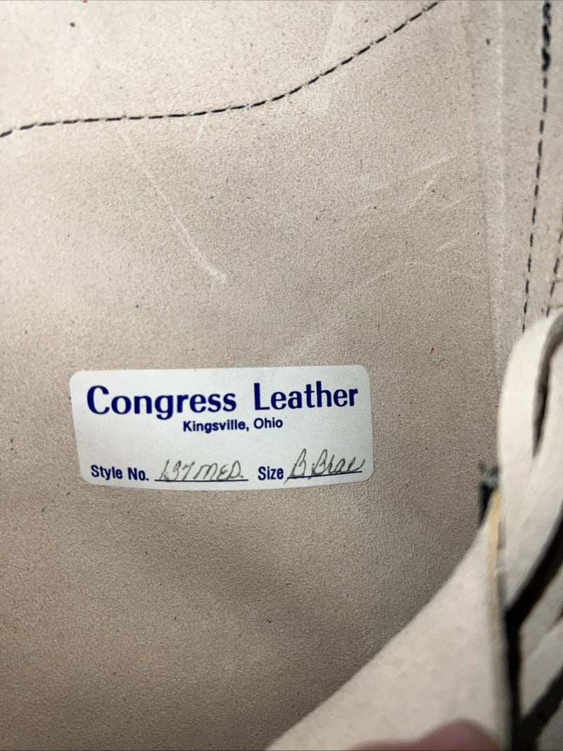 New Children’s Tan Congress Leather Show Chaps Fringe Adjustable Waist 21” I-67