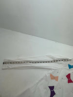 New Women’s White And Colored H Bar C Long Sleeve Button Up Shirt M 3B-87