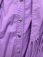 New Women’s Mine & Bills Purples Fringe Long Sleeve Button Up Size Large TT-70