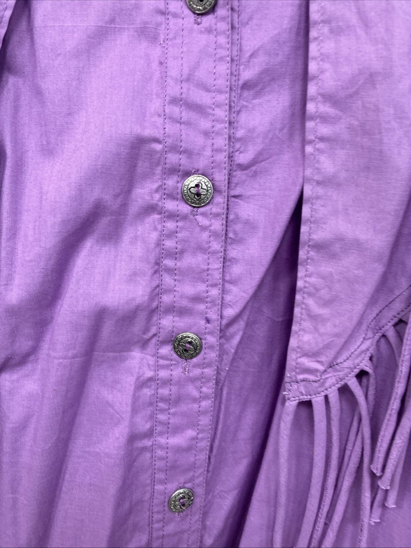 New Women’s Mine & Bills Purples Fringe Long Sleeve Button Up Size Large TT-70