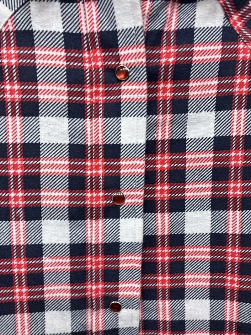 New Women’s Panhandle Slim Red Plaid Long Sleeve Pearl Snap Sis E32 MM-52