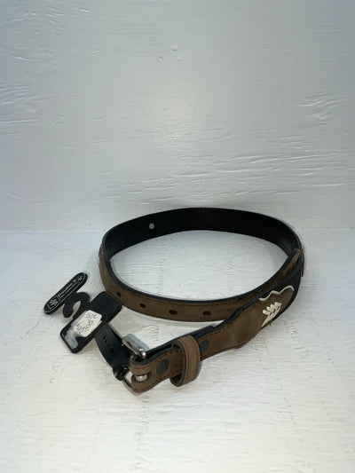 New Black Genuine Leather Double S Weaved And Pendent 30” Belt JJ-123