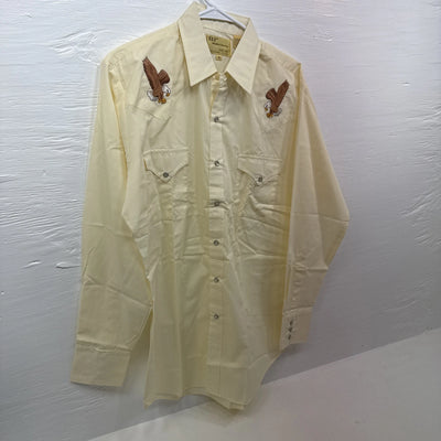 New Men’s ELY wildlife collection Yellow long sleeve pearl Medium B-75