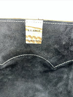 New Tough 1 Black Show Chaps With Fringe Adjustable Waist 46” N-24