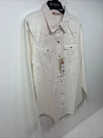 New Women’s Cumberland White Gem Long Sleeve Pearl Snap Medium KK-17