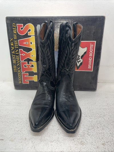 New Men’s Black Texas Brand Cowboy Boots. 5710 8 D. 3-137